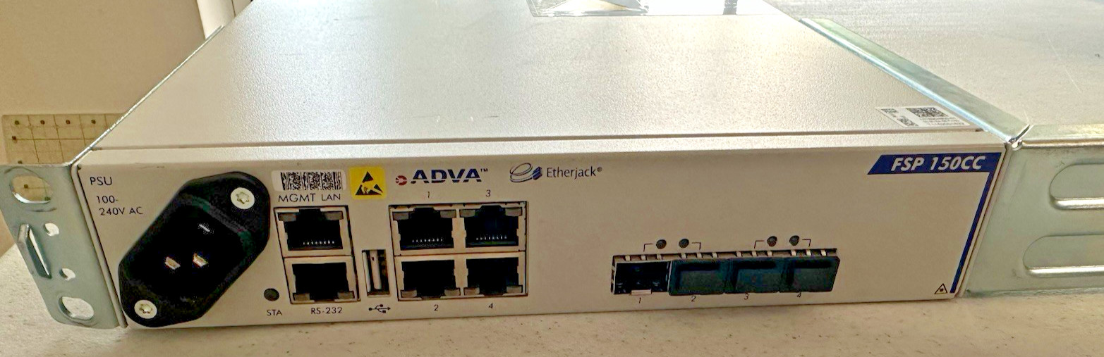 ADVA FSP 150CC-GE112 Gigabit Optical Access Device w/ brackets SFP & fiber cable