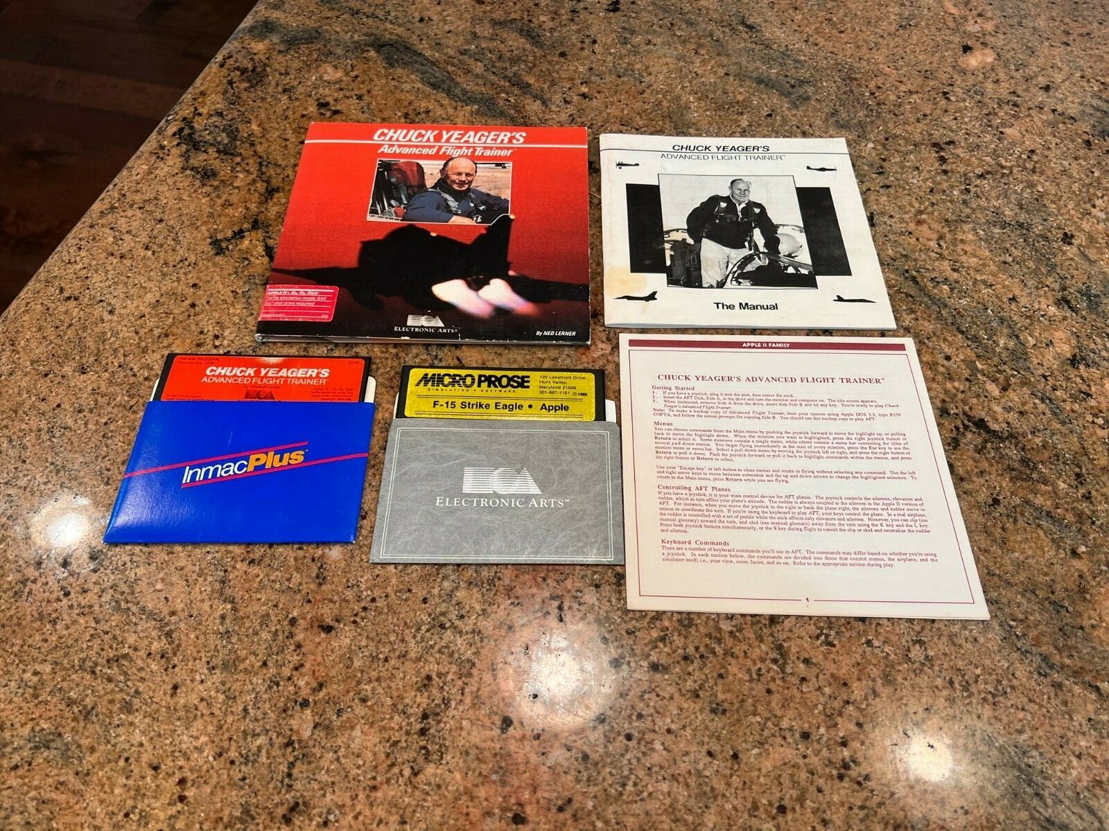 chuck yeagers advanced flight trainer floppy apple II  BONUS F-15 Strike Eagle