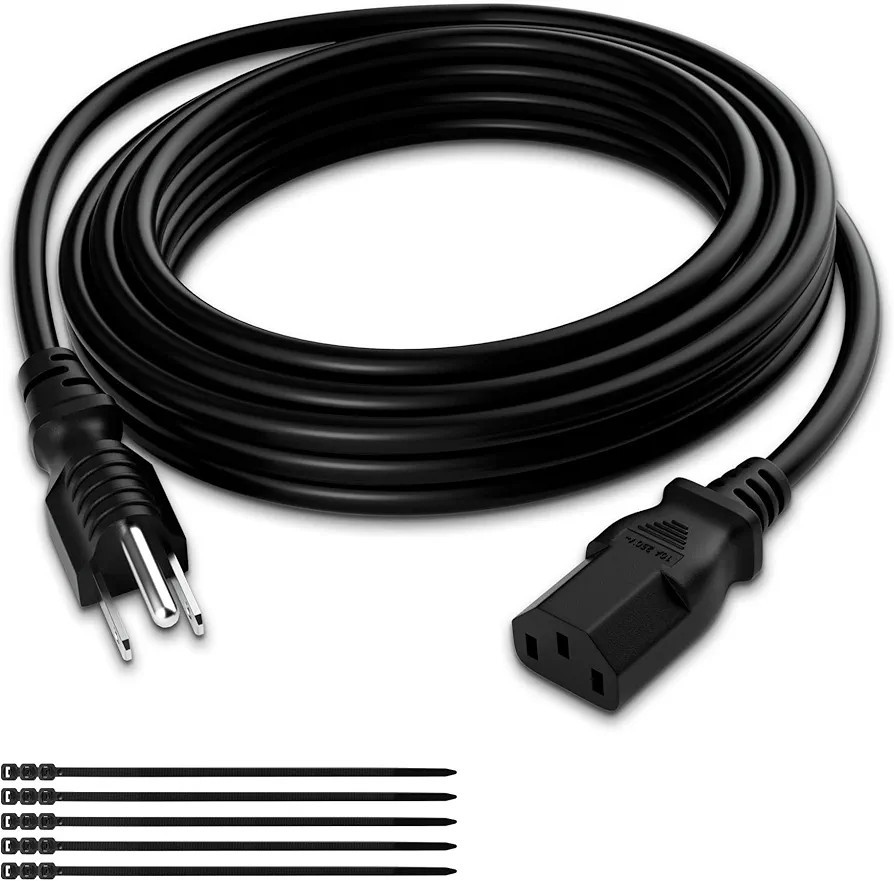 Elecan 3-Prong Replacement Power Cord 25 Ft, Heatproof Flexible Durable AC...