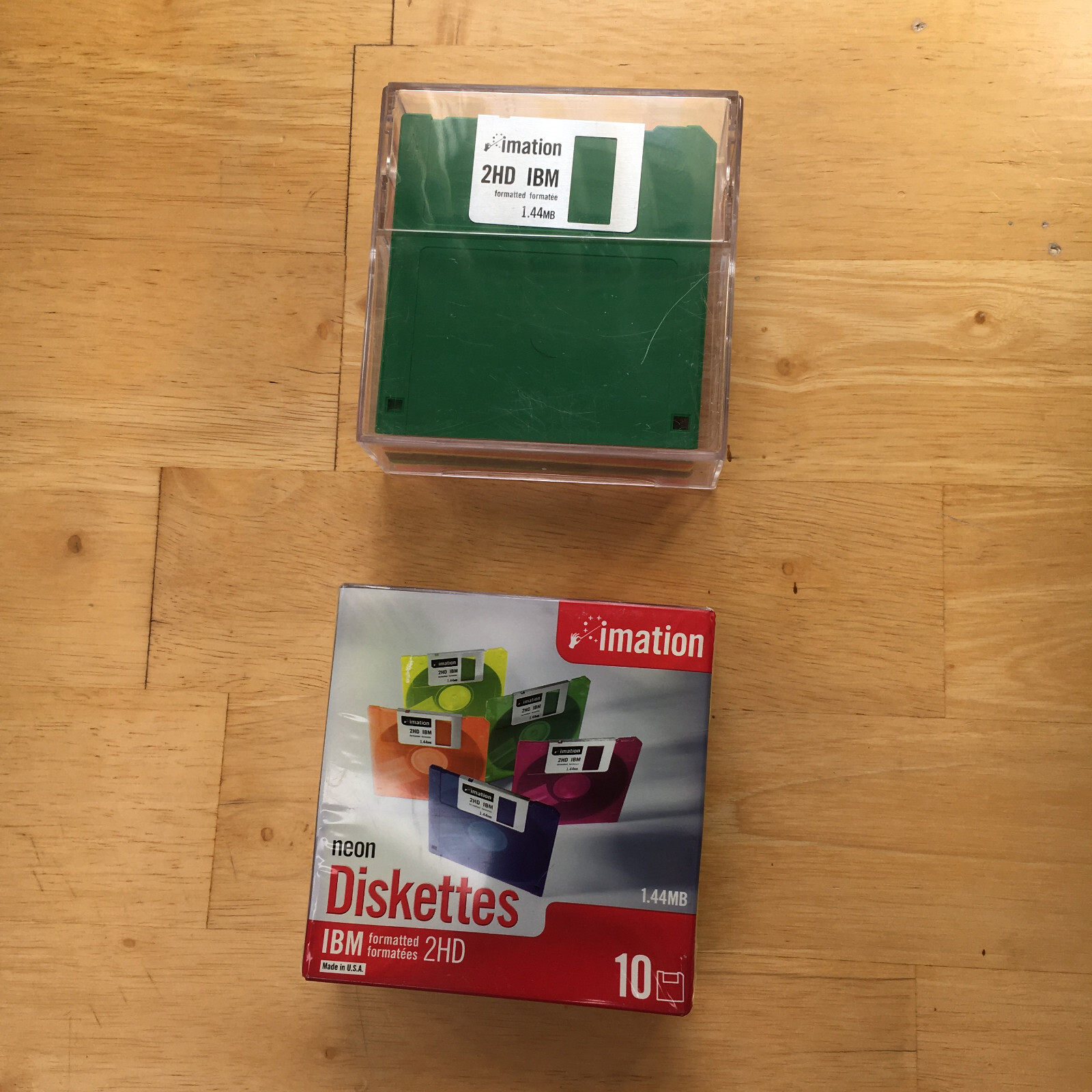 New Imation 3.5" DS HD 1.44MB Diskettes Neon 10 Pack + Open 10 Pack