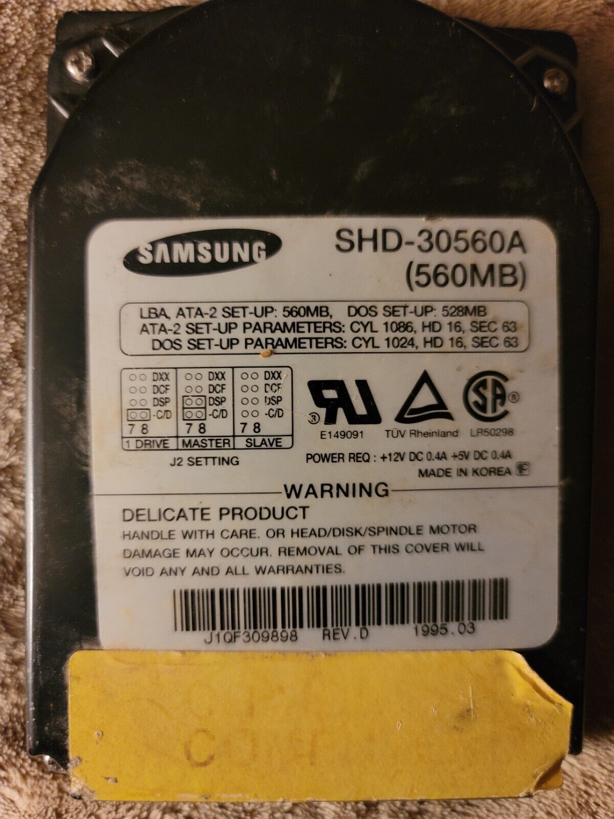 Samsung SHD-30560A 560MB IDE/ATA 3.5
