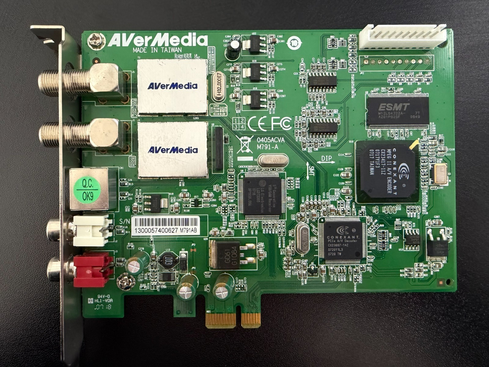 AVerMedia M791-A PCIe TV Tuner Video Capture Card S-Video RCA Coax