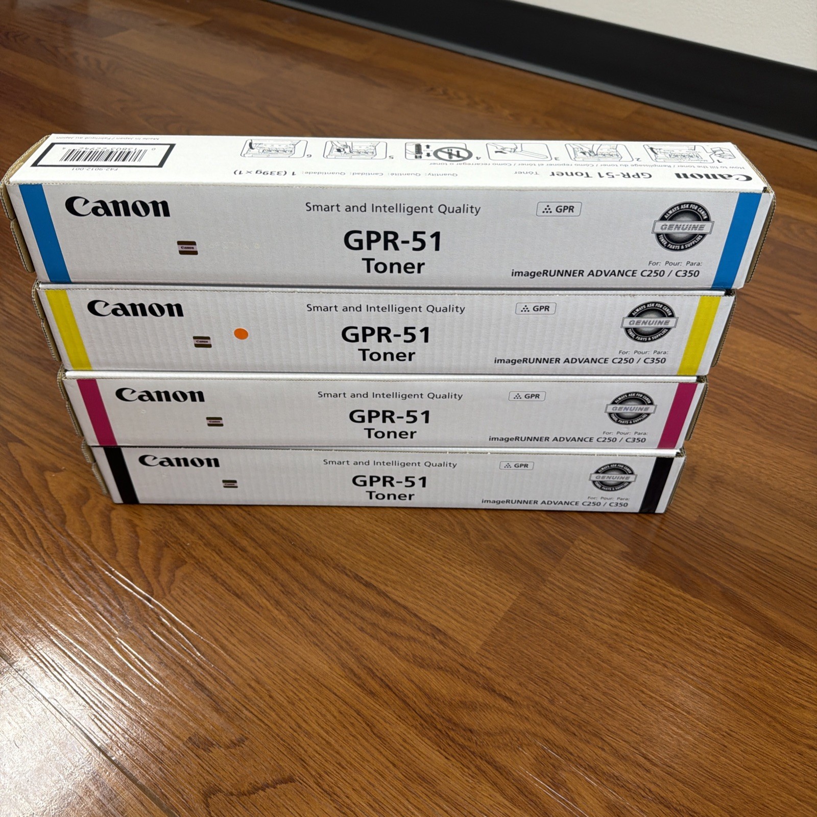 Canon GPR-51 Toner Set - Yellow Magenta Cyan Black - Genuine New OEM Kit