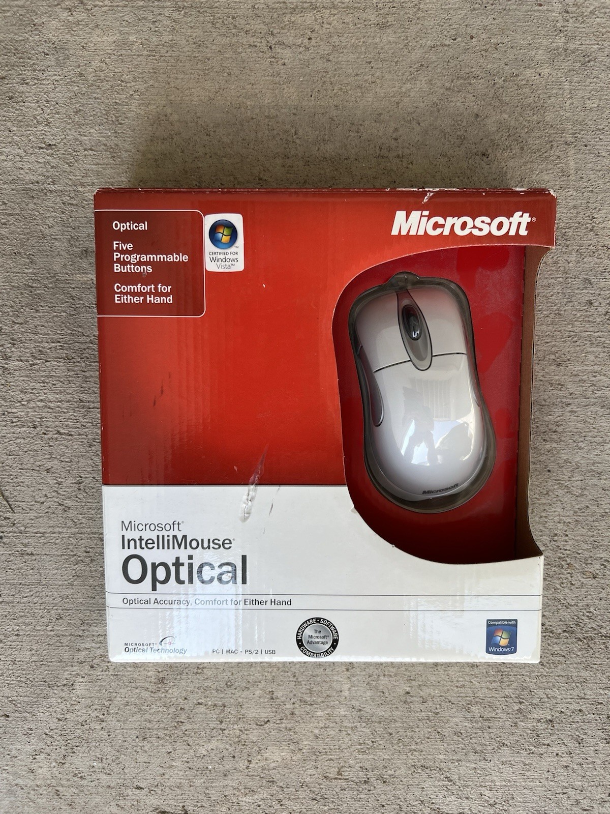(NEW) Microsoft IntelliMouse Optical PC Mac PS/2 USB D58-00026 (SEALED IN BOX)