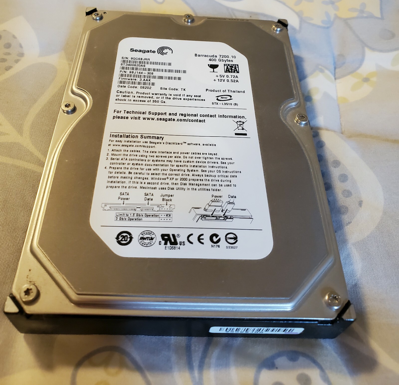 Seagate Barracuda ST3400620AS internal 3.5" 400 GB SATA II hard drive