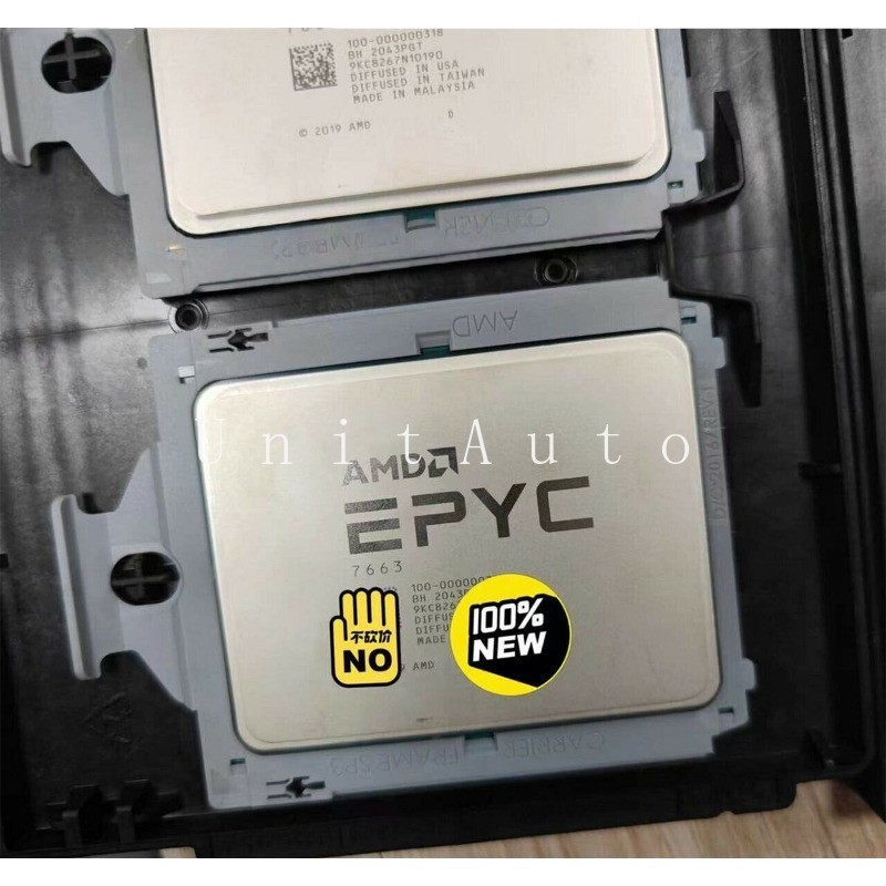 1PCS AMD Epyc 7663 Milan CPU Processor 56-Core 2.0ghz Sp3 240w Server 100-00000