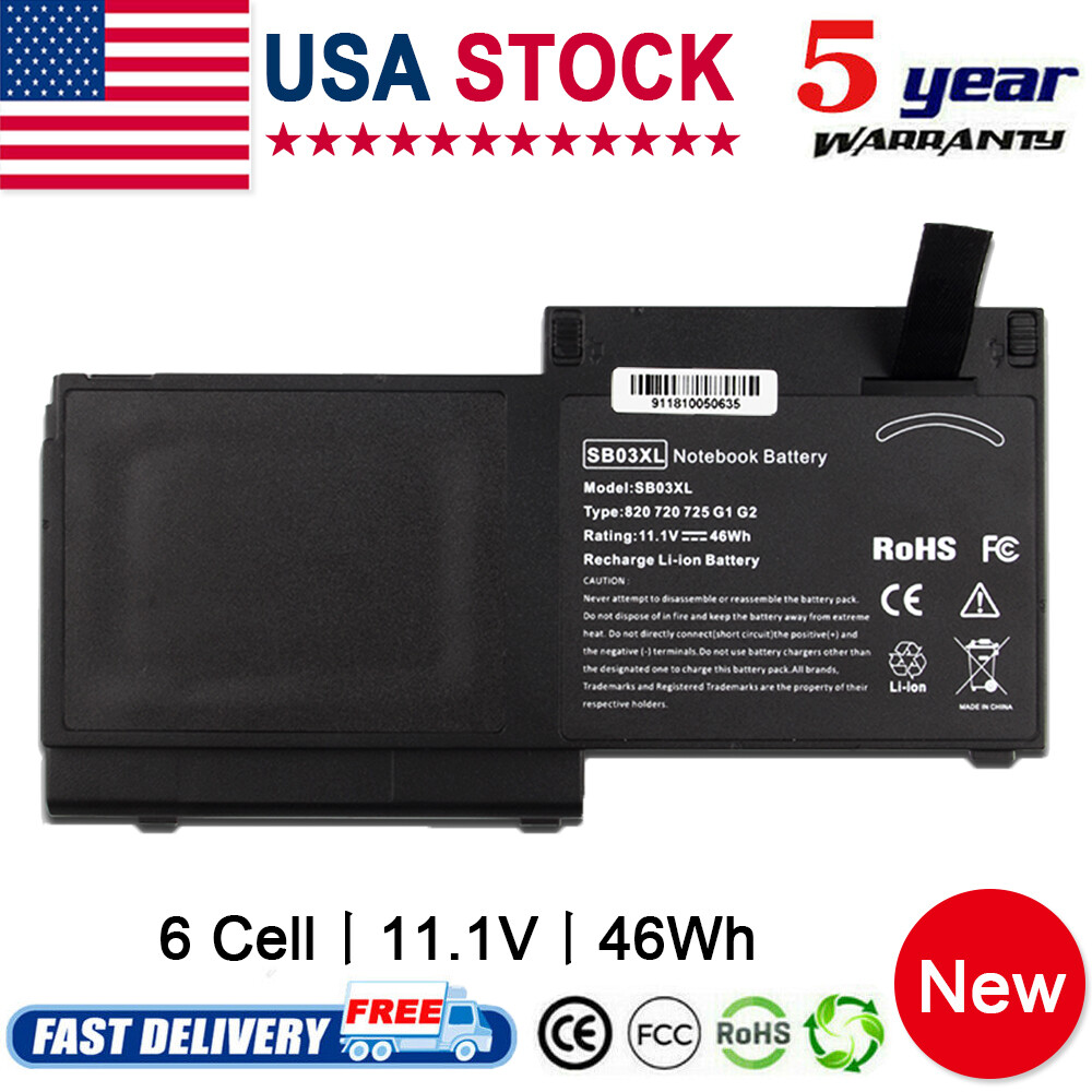 Battery SB03XL For HP Elitebook 720 G1 G2 725 820 825 717378-001 716726-421 Fast