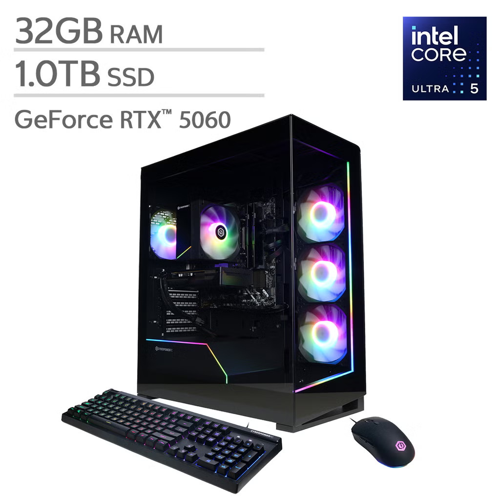 CyberPowerPC Gamer Xtreme Gaming Desktop - Intel Core Ultra 5 225F - GeForce RTX