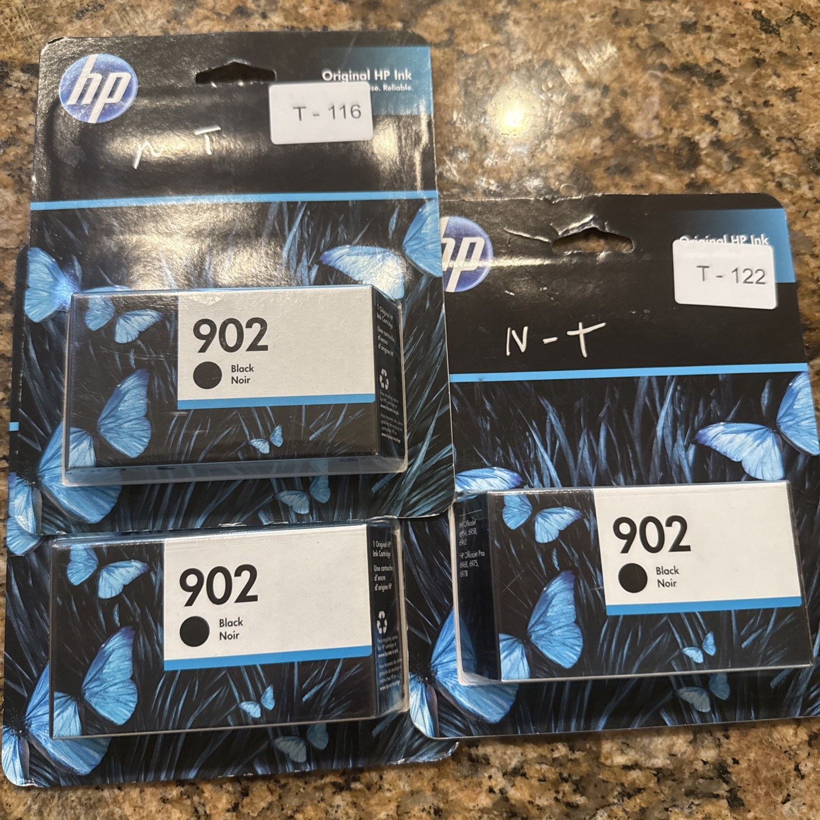 3 x Genuine HP 902 Black Ink Cartridge T6L98AN OEM NEW SEALED