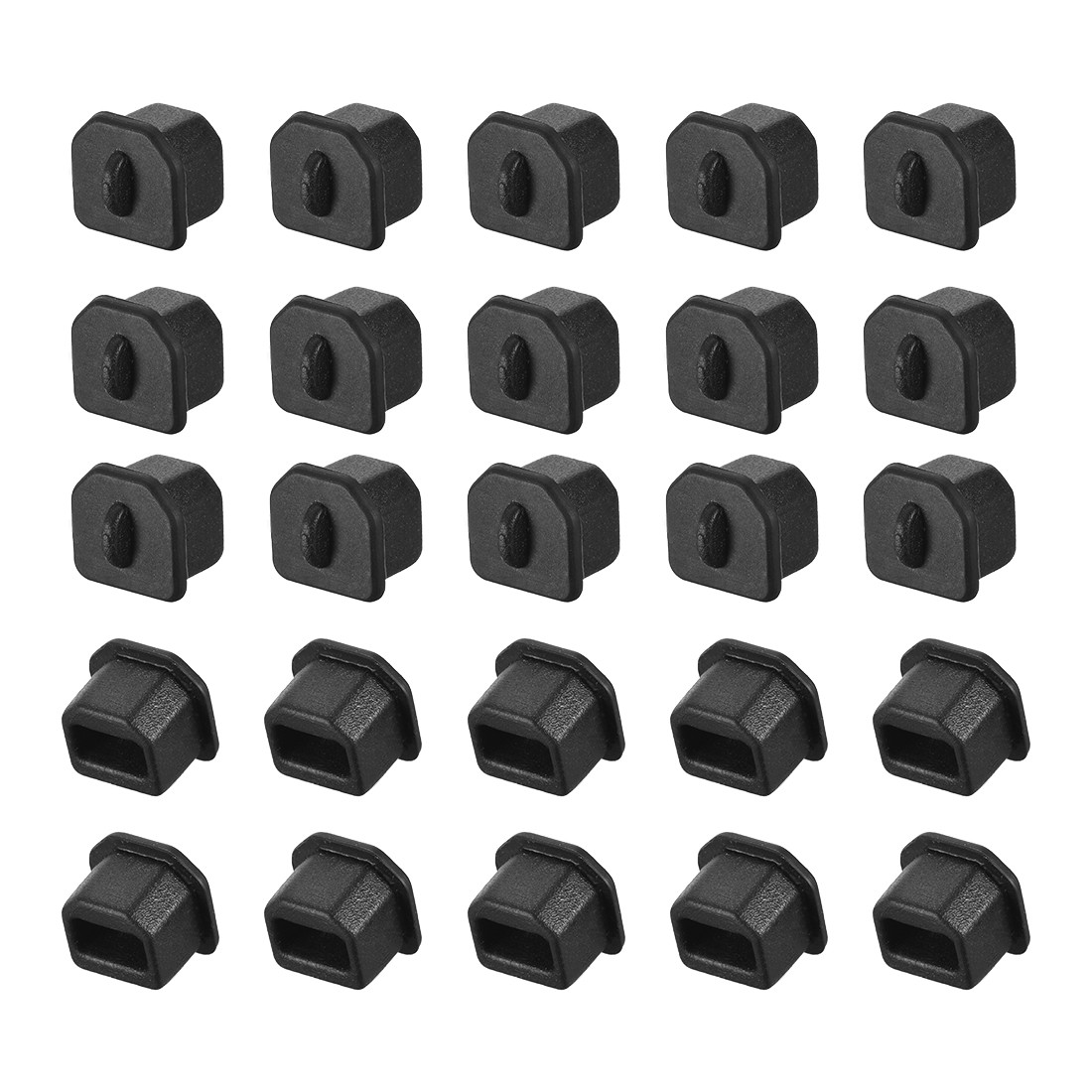 Silicone USB B Anti-Dust Stopper Cap Cover Black 20pcs