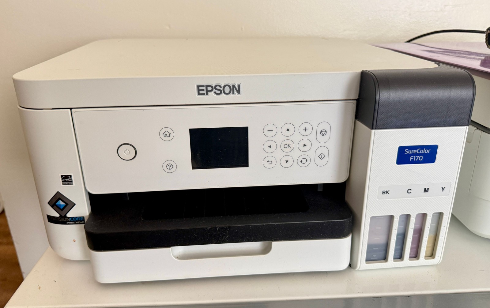 Epson SureColor F170 Printer with CMYK Ink Tanks and Energy Efficiency