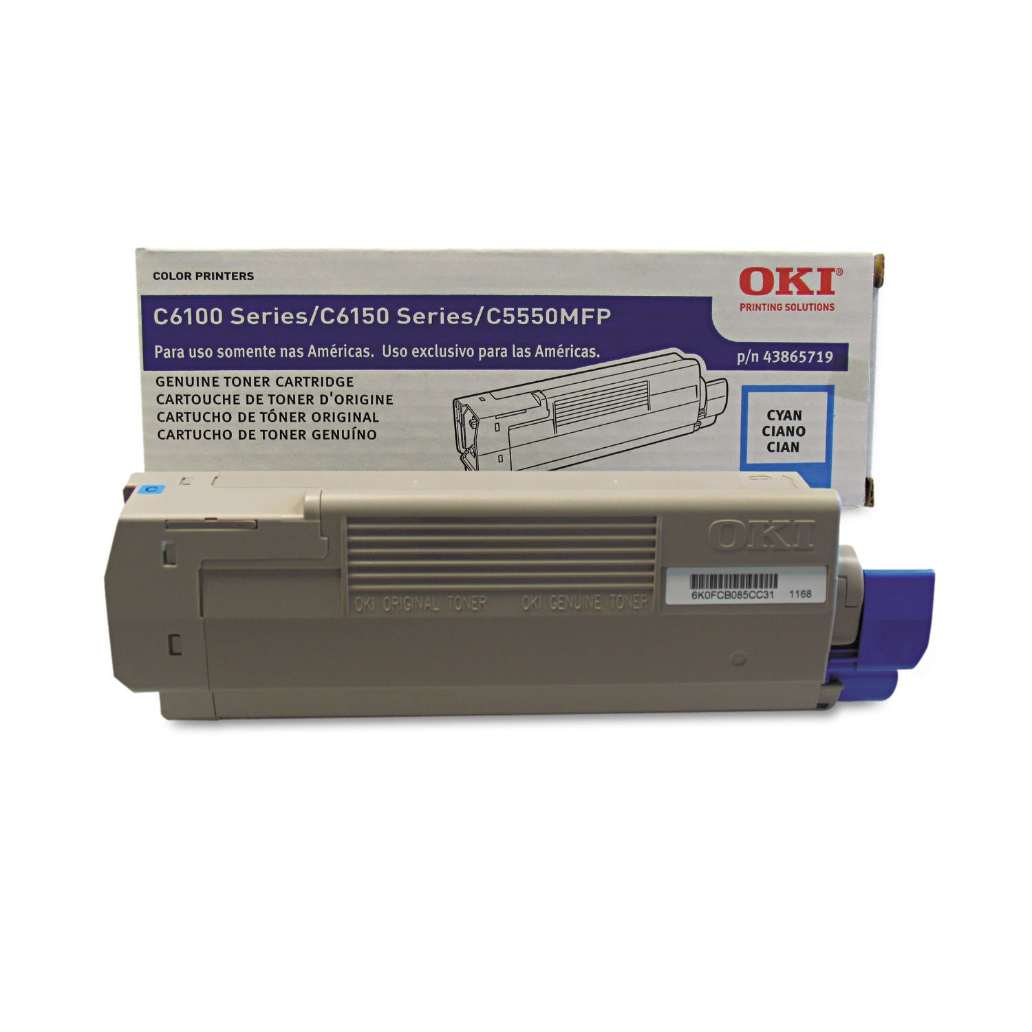 Original OKI 43865719 Cyan Toner. New Sealed Box, We Ship Fast