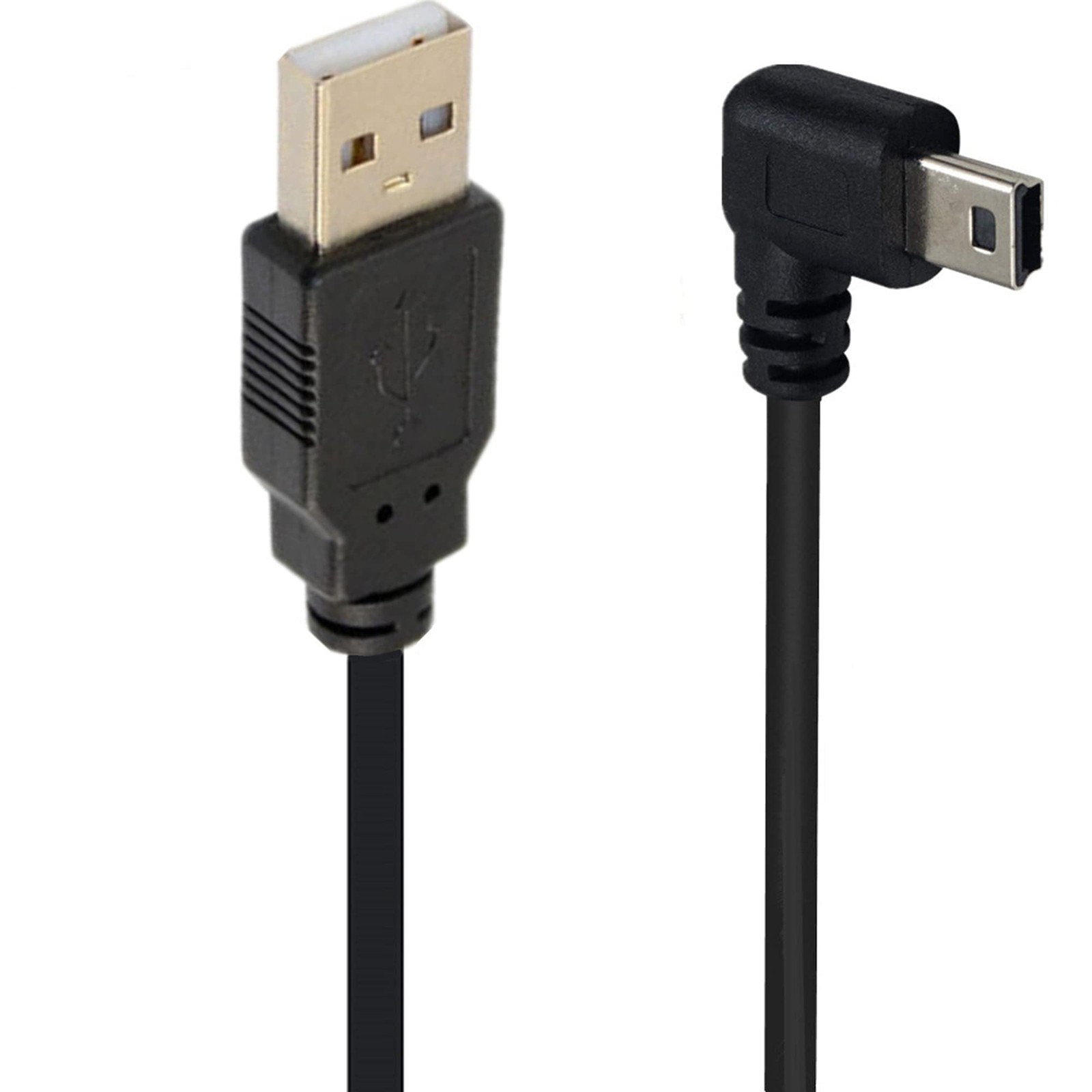 SHANFEILU 90 Degree Mini USB Cable Angle 5pin B Male to Black