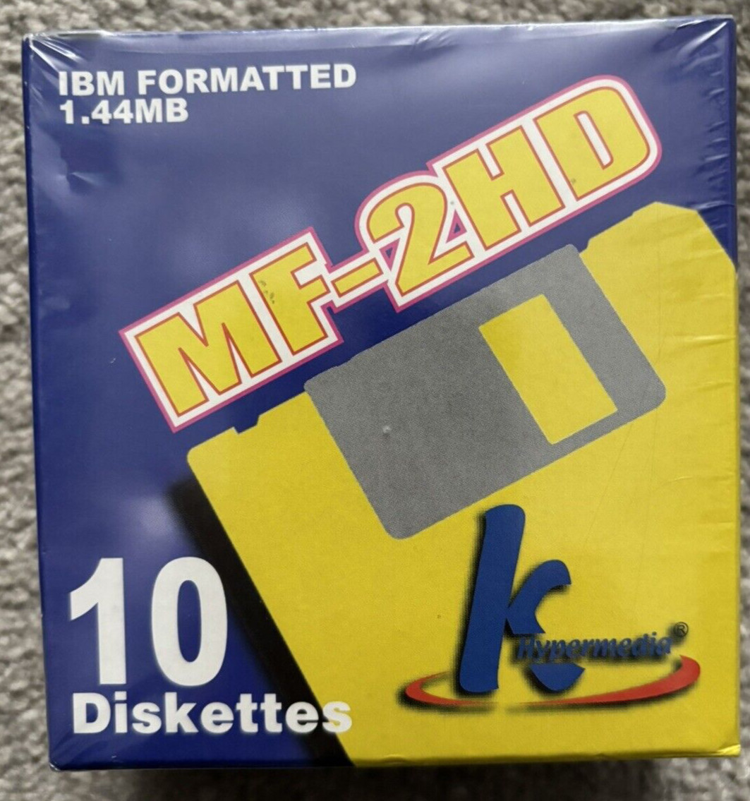 K Hypermedia MF-2HD 10 Diskettes IBM Formatted 1.44MB New Sealed