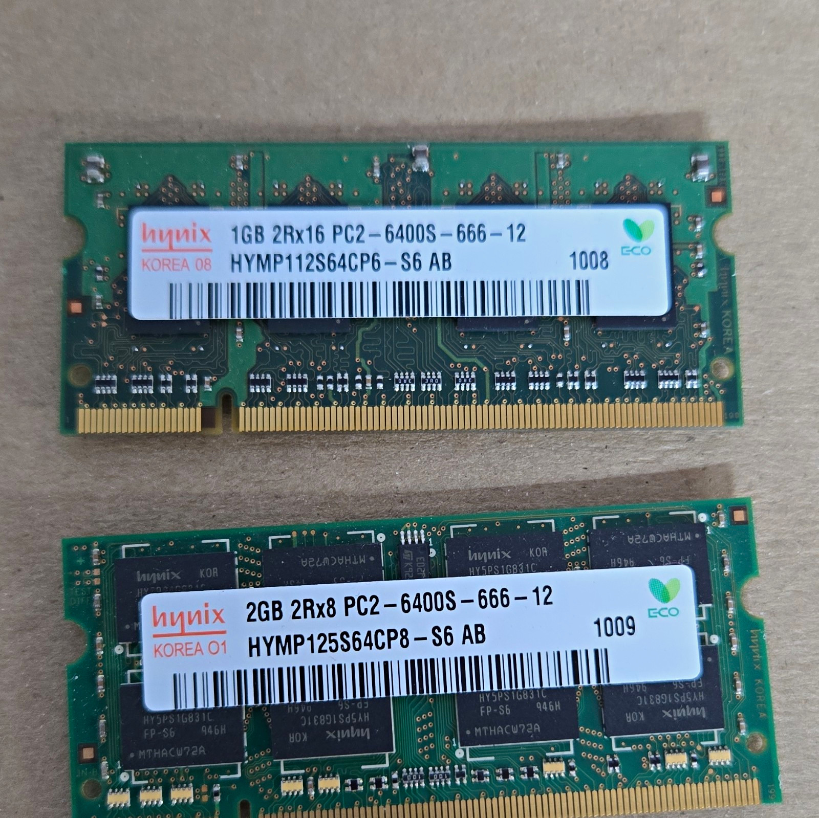 Hynix 3GB Kit (2x1GB,2GB) DDR2 SO-DIMM PC2-6400S RAM HYMP112/125