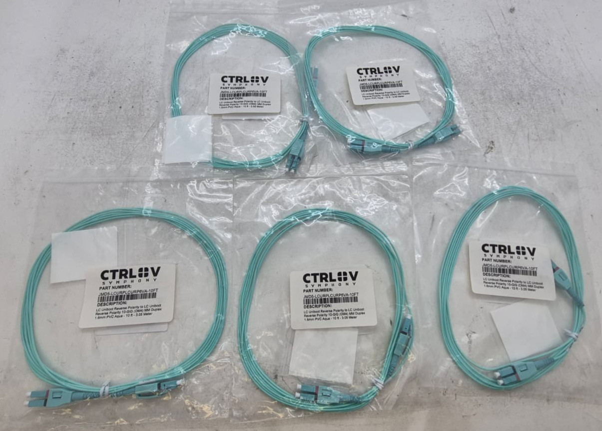 Lot of 5 CTRLOV Symphony JMD5-LCURPLCURP6VA-10FT LC to LC 10FT Duplex Cable