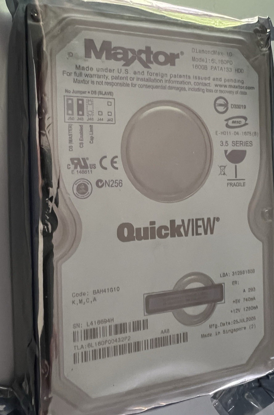 Maxtor DiamondMax 10 QuickView 160Gb 6L16OPO PATA 133 Sealed