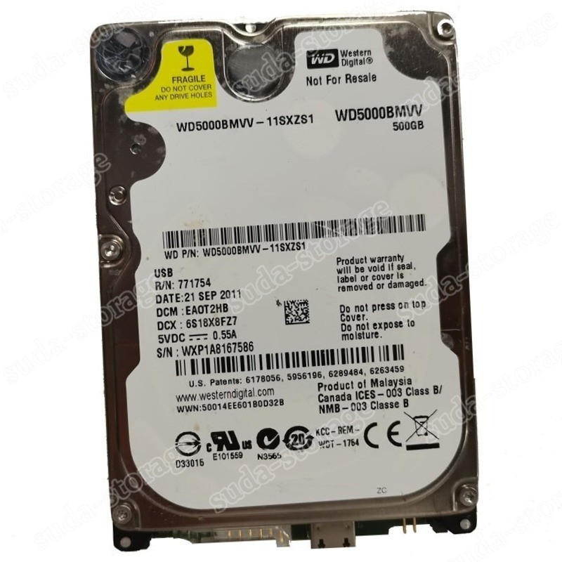 1PCS Western Digital 500GB WD5000BMVV-11SXZS1 USB 3.0 Portable External Hard Dr