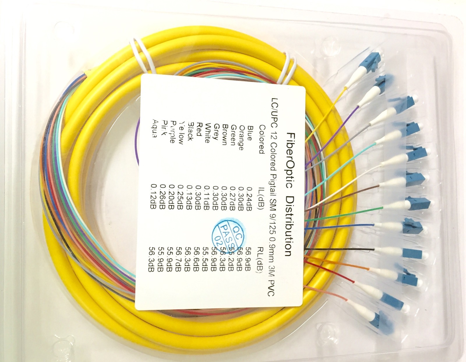 3M 12-Strand Singlemode Fiber Optic Pigtail LC/UPC–High Quality  Fiber Pigtail