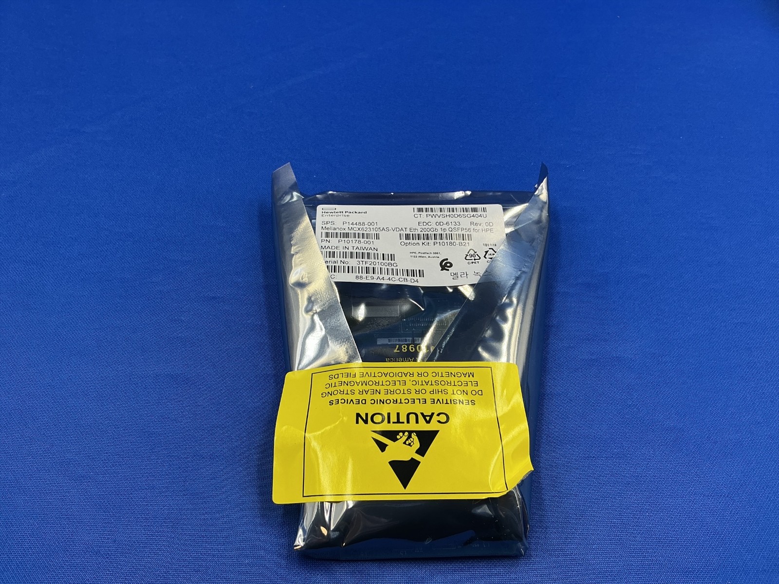 P10180-B21 HPE 200GBE ConnectX-6 MCX623105AS-VDAT ETHERNET 1-PORT QSFP56 ADAPTER