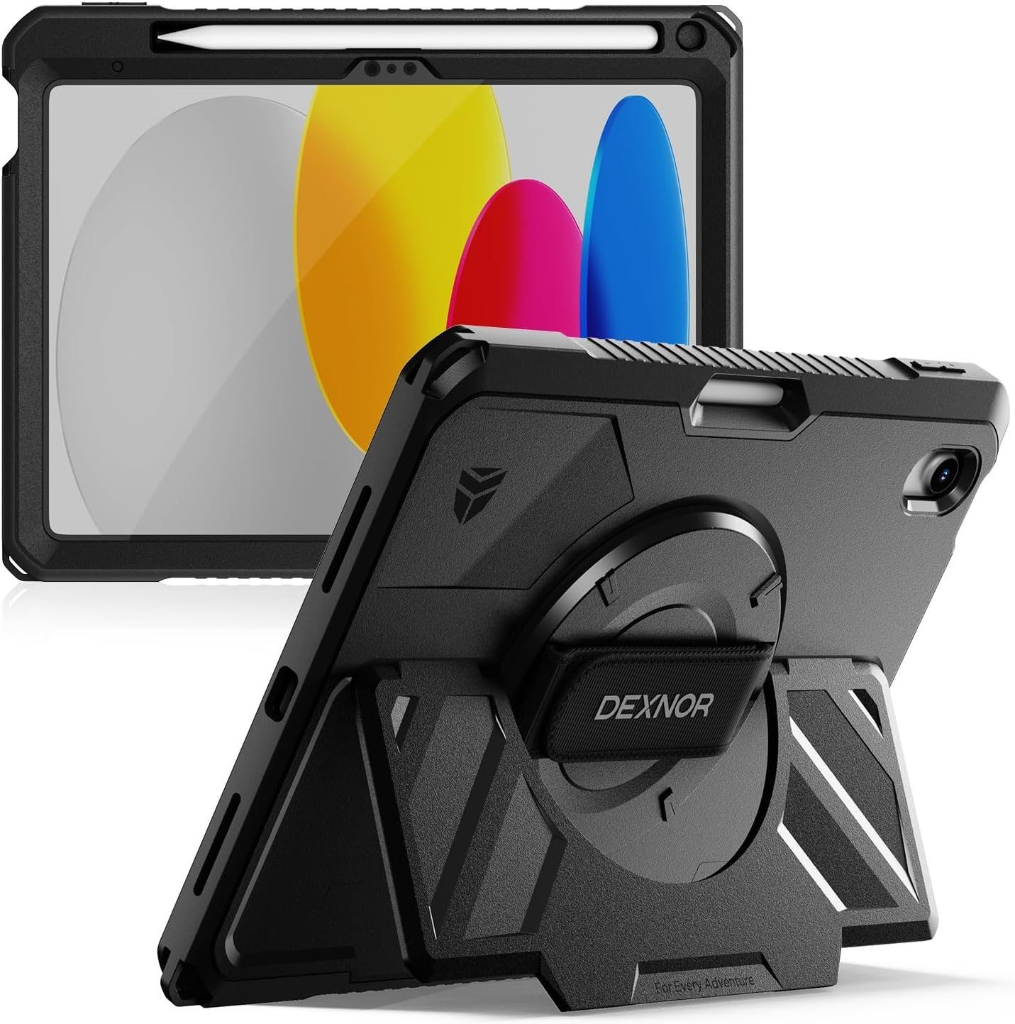 Case for iPad 11th/10th Generation Rugged Extra-Wide Stand