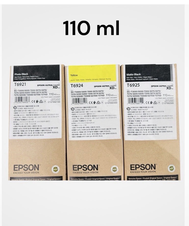 Set Of 3 Genuine Epson UltraChrome XD Ink Cartridges T6921 T6924 T6925, 110 ML