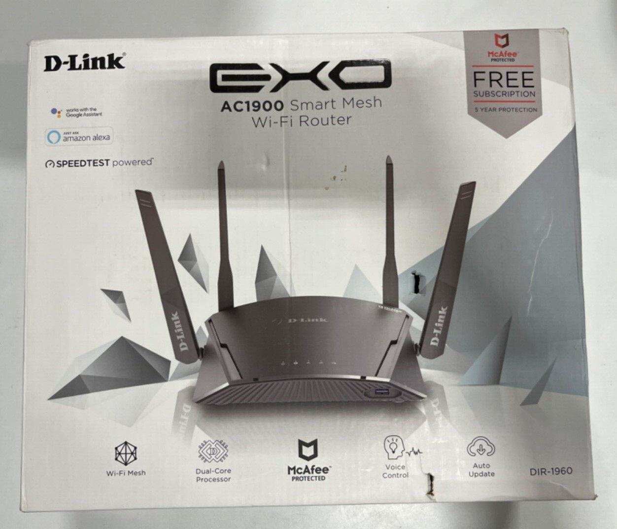 D-Link WiFi Router AC1900 DIR 1960US Dual Band Smart EXO Mesh Works w Alexa