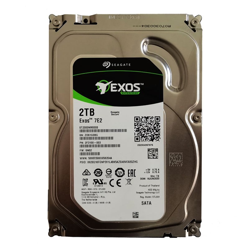 1PCS Seagate Exos 7E2 2TB,7200 RPM,3.5 inch Internal Hard Drive - ST2000NM0008