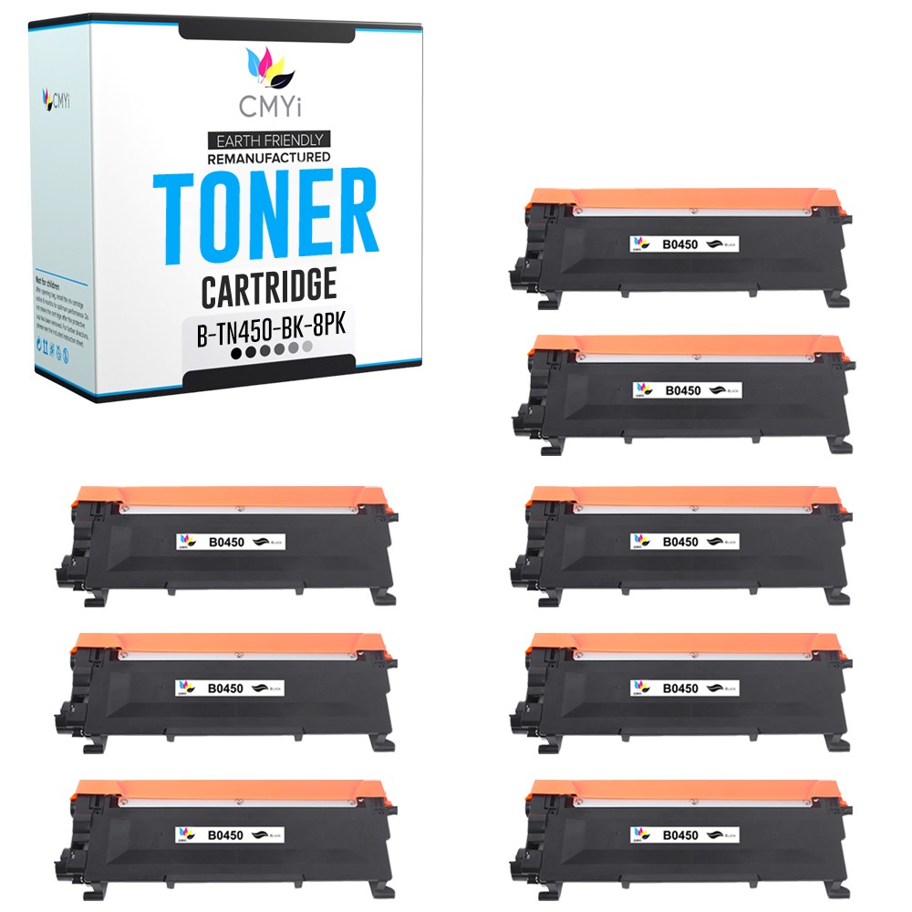 8PK Compatible CMYi TN450 Printer Cartridges fits Brother MFC7360N 7365DN 7460DN