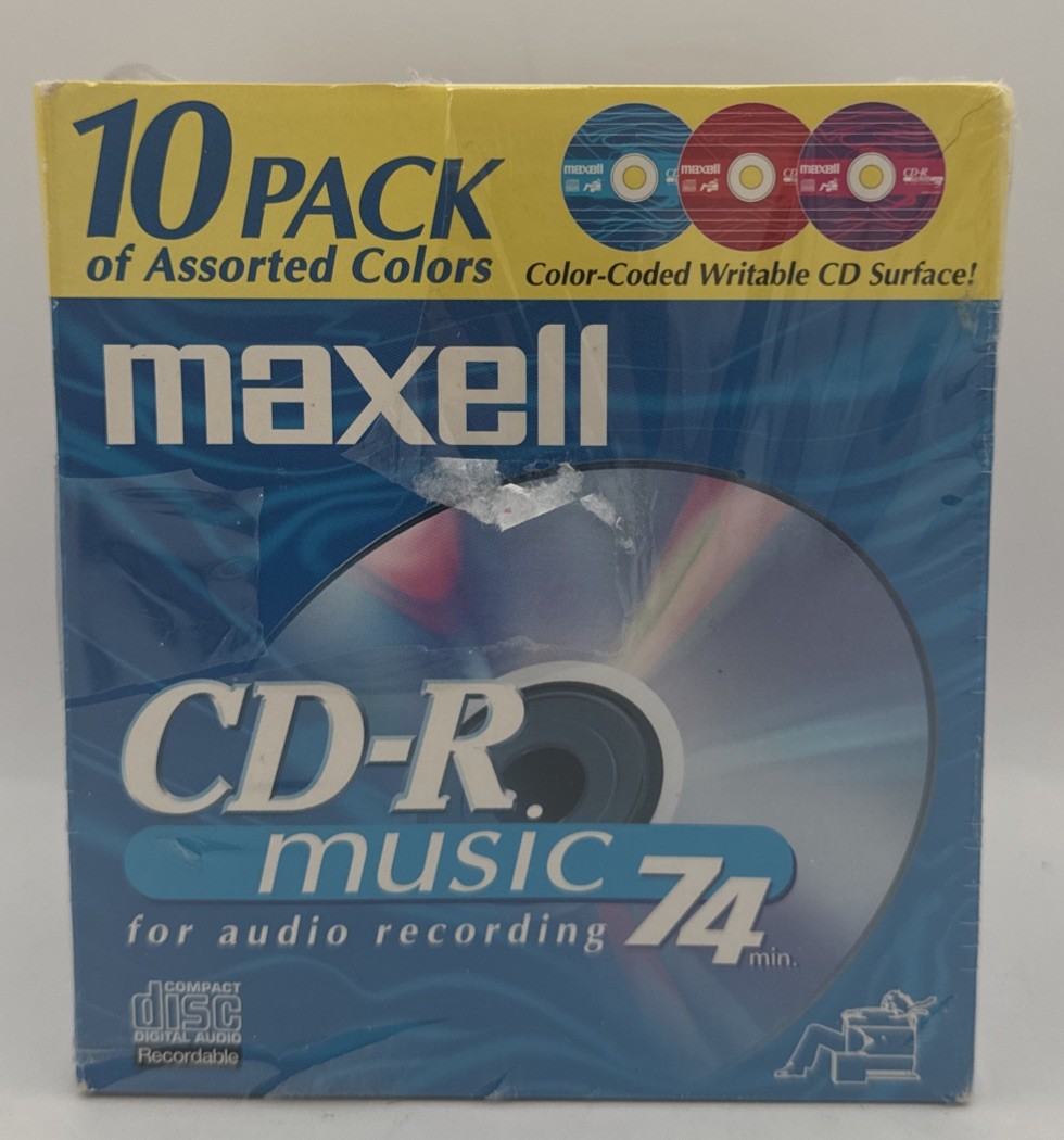 MAXELL CD-R Music 74 Min Writable CD For Audio Recording Color Coded New