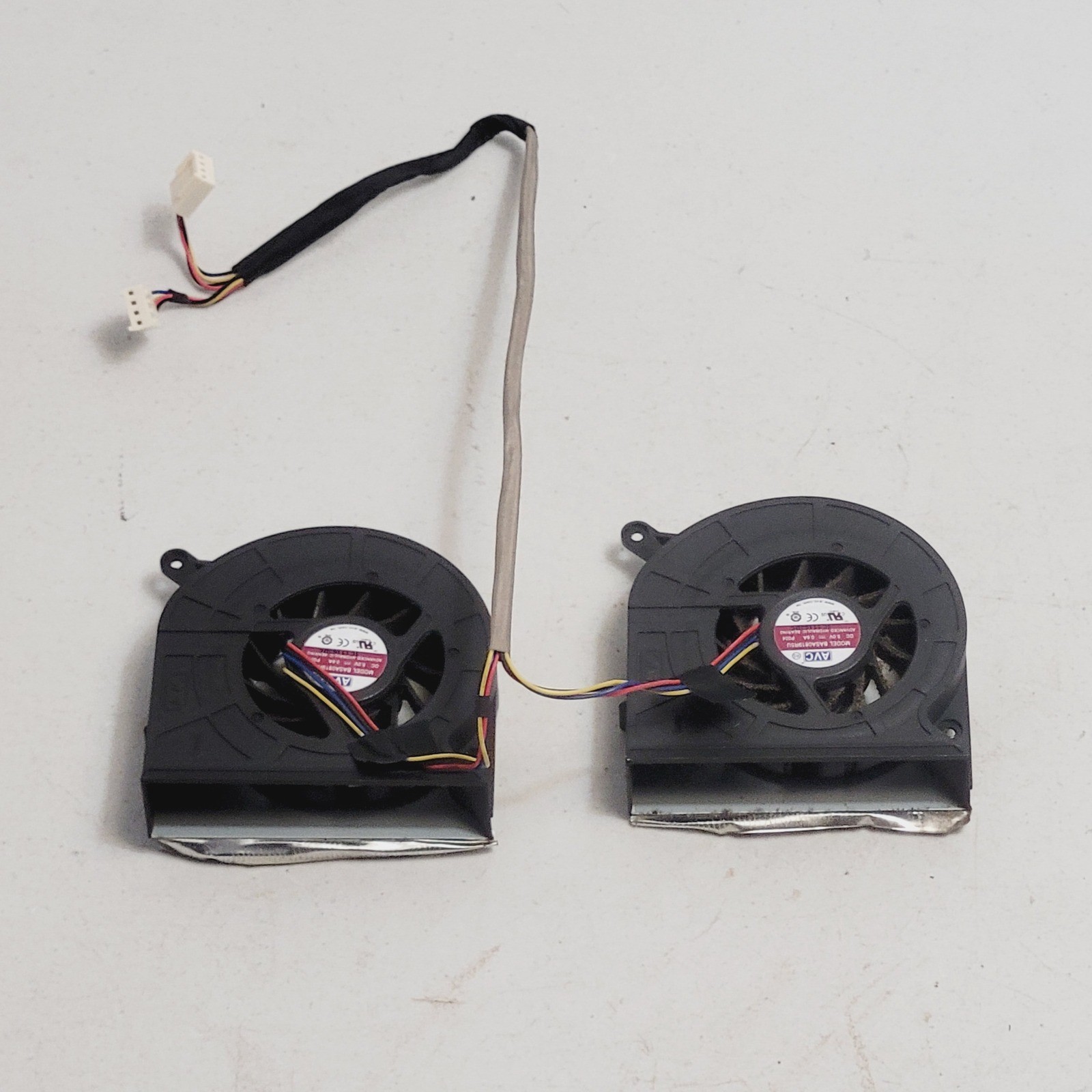 Lot of 2 AVC BASA0819R5U Cooling Fan Laptop Pair Black 5V 0.5A - 4-Pin