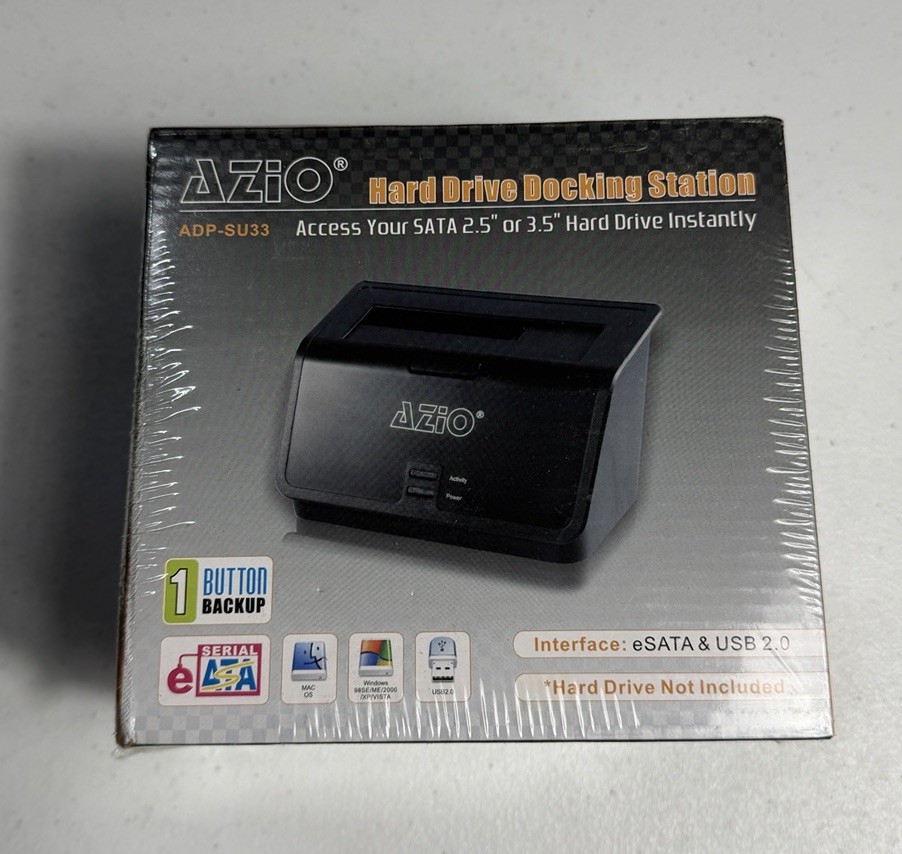 AZIO ADP-SU33 Hard Drive Docking Station SATA 2.5” or 3.5” New / Sealed Box