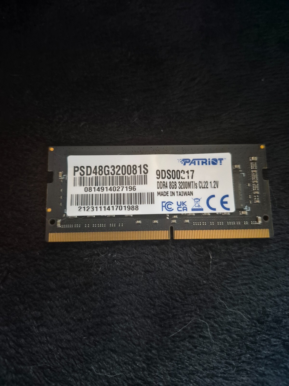 Patriot SL 8GB (1x8GB) DDR4-3200 PC4-25600 260-Pin SODIMM Laptop/Notebook Memory