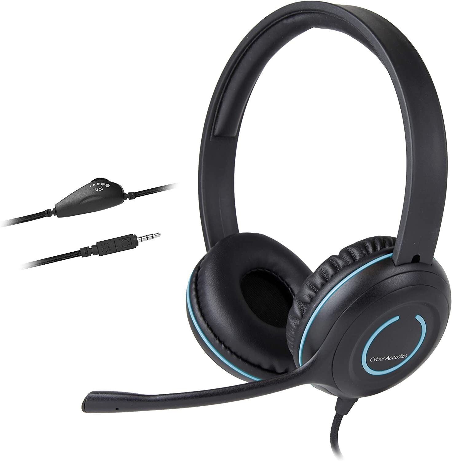 Cyber Acoustics Stereo Headset AC-5002, Single 3.5mm Plug