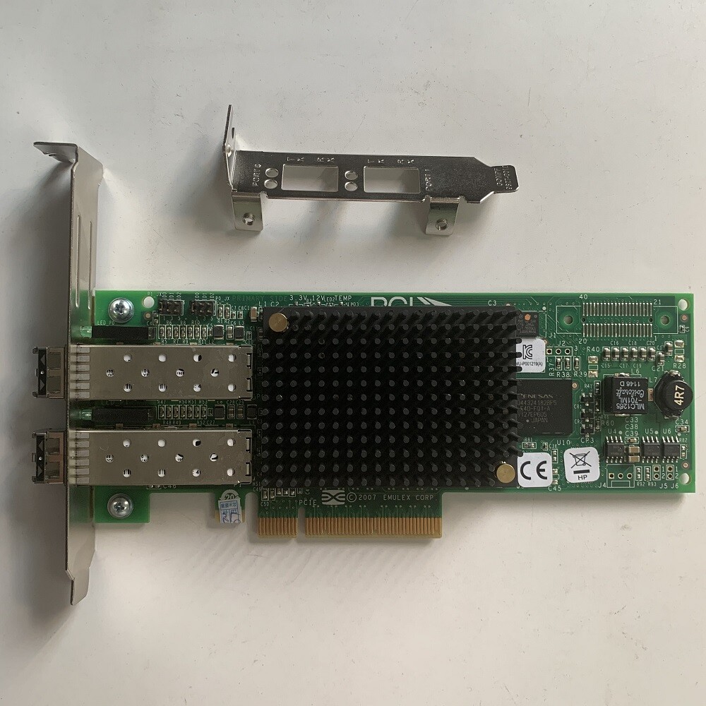 NEW HP AJ763A AJ763-63002 489193-001 EMULEX LPE-12002 WITH 2x AJ718A Transceiver