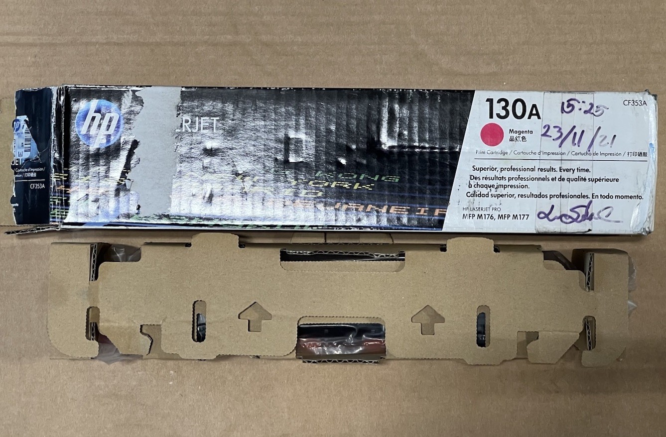 HP 130A Magenta Toner Cartridge, OEM - CF353A-Open/Worn Box