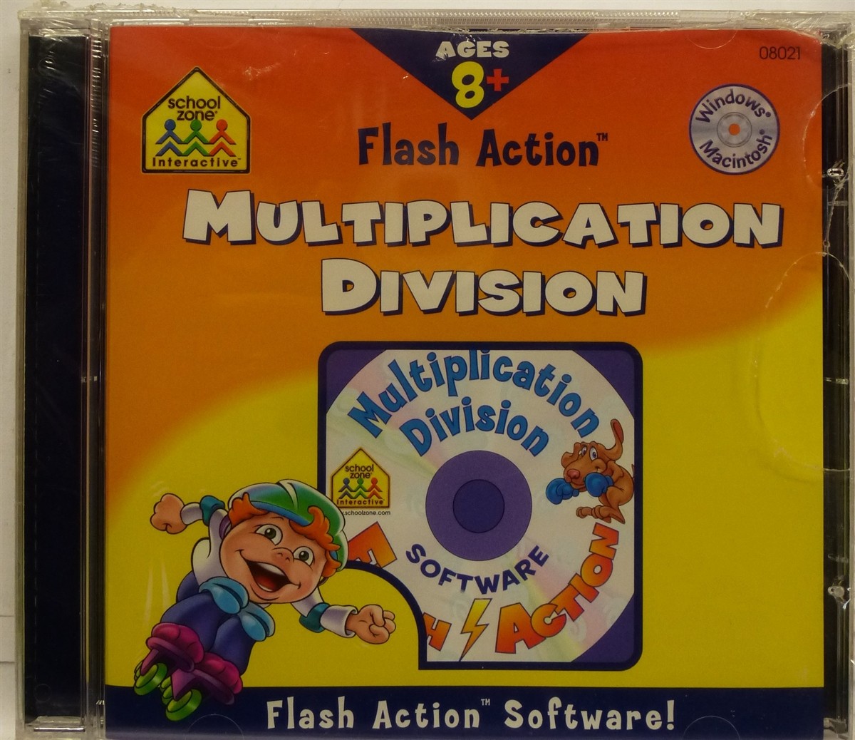 Software PC School Zone Flash Action Multiplication Division Age 8+ NEW Jewel