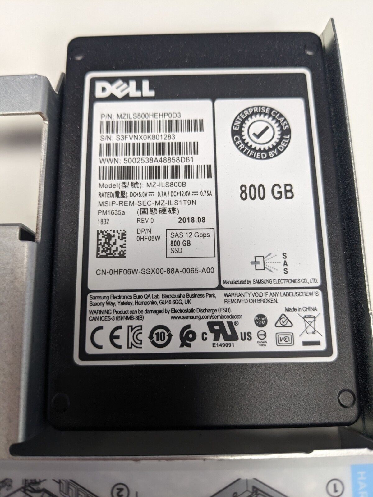 Dell 800GB 12Gbps SAS 2.5