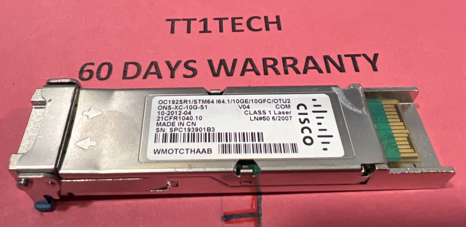 Genuine Cisco ONS-XC-10G-S1 10GE LR XFP Transceiver 10-2012-03/04 OC192SR1/STM64