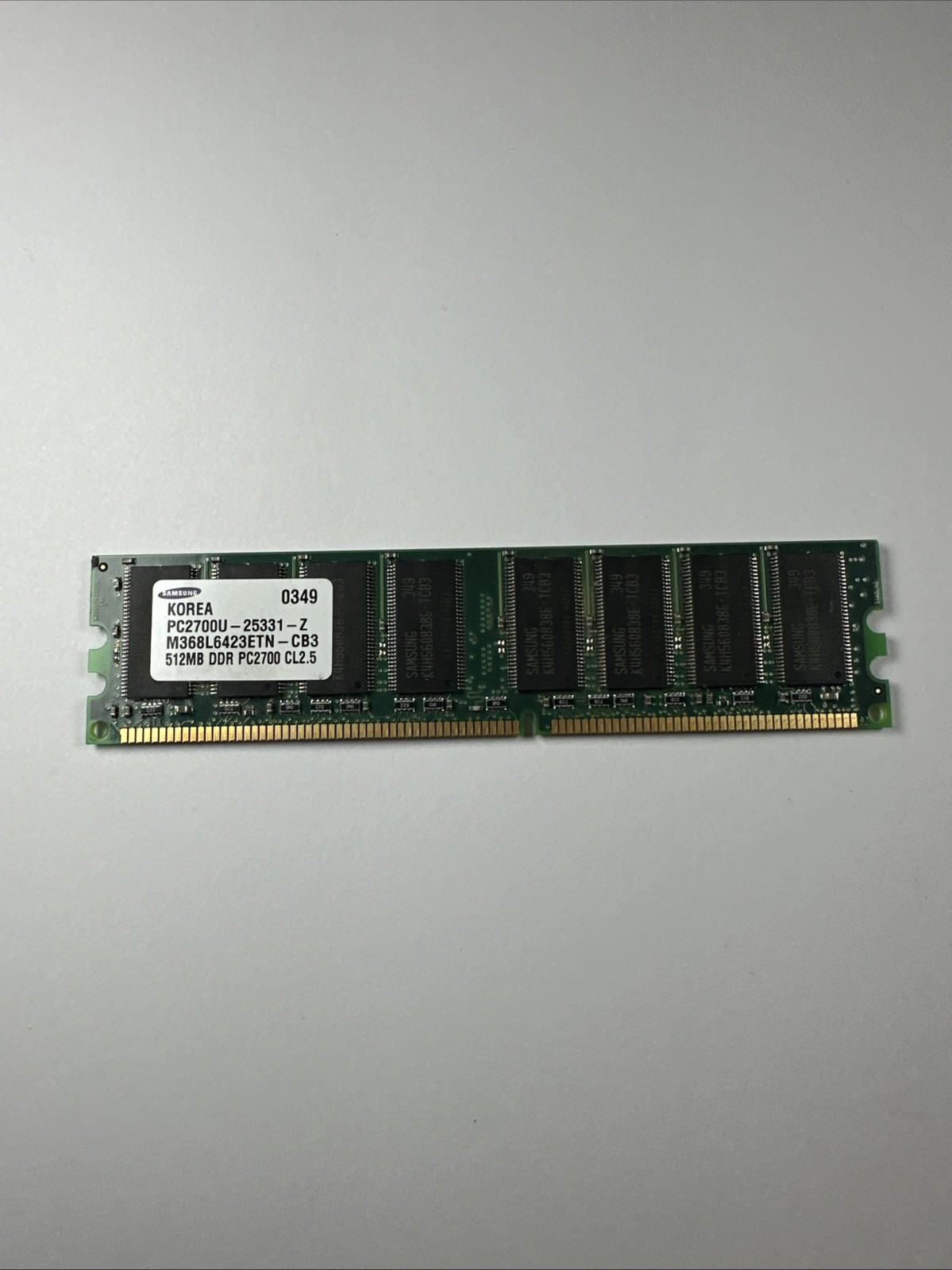 Samsung 512MB DDR PC2700 PC2700U 333MHz CL2.5 Desktop RAM M368L6423ETN