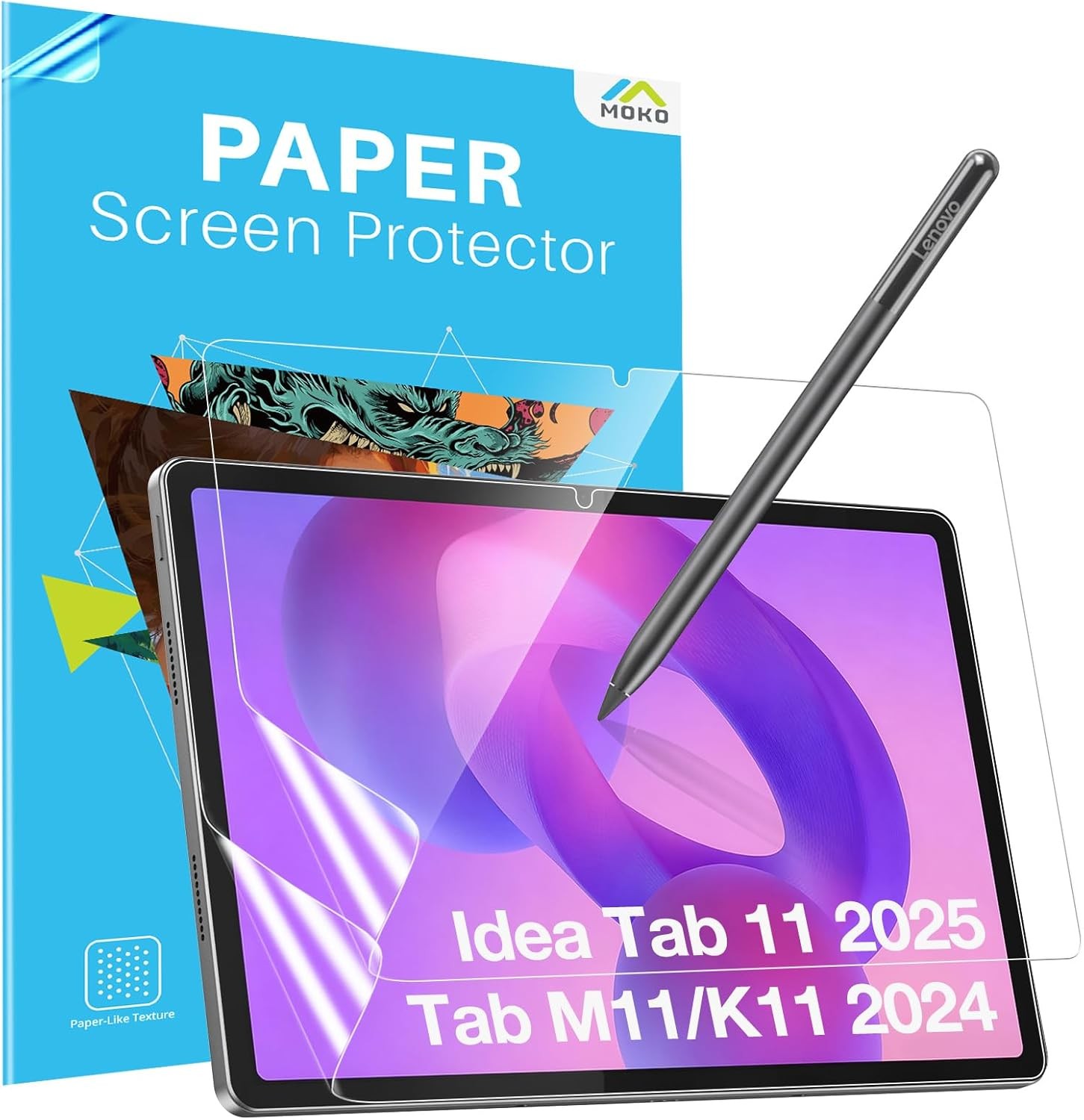 2 Pack Paperfeel Screen Protector for Lenovo Idea Tab 11/M11/K11, Matte Anti-Gla