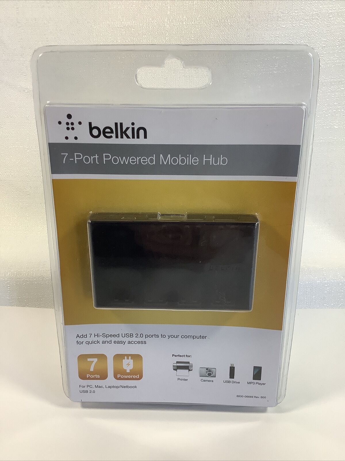 Belkin 7-Port Powered Mobile Hub NIB for Printer Camera USB MP3 More