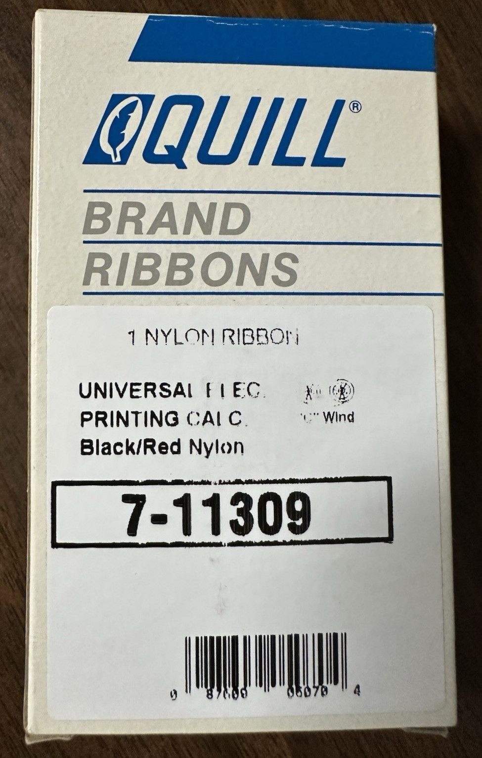 Quill 7-11309 Universal Black/Red Nylon Calculator Ribbon New In Plastic