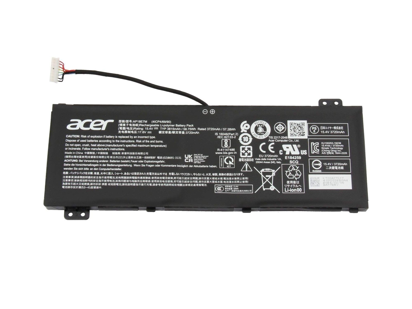 Acer AP18E7M-001 Battery 58.75Wh Genuine AP18E7M 3,815mAh ~D~