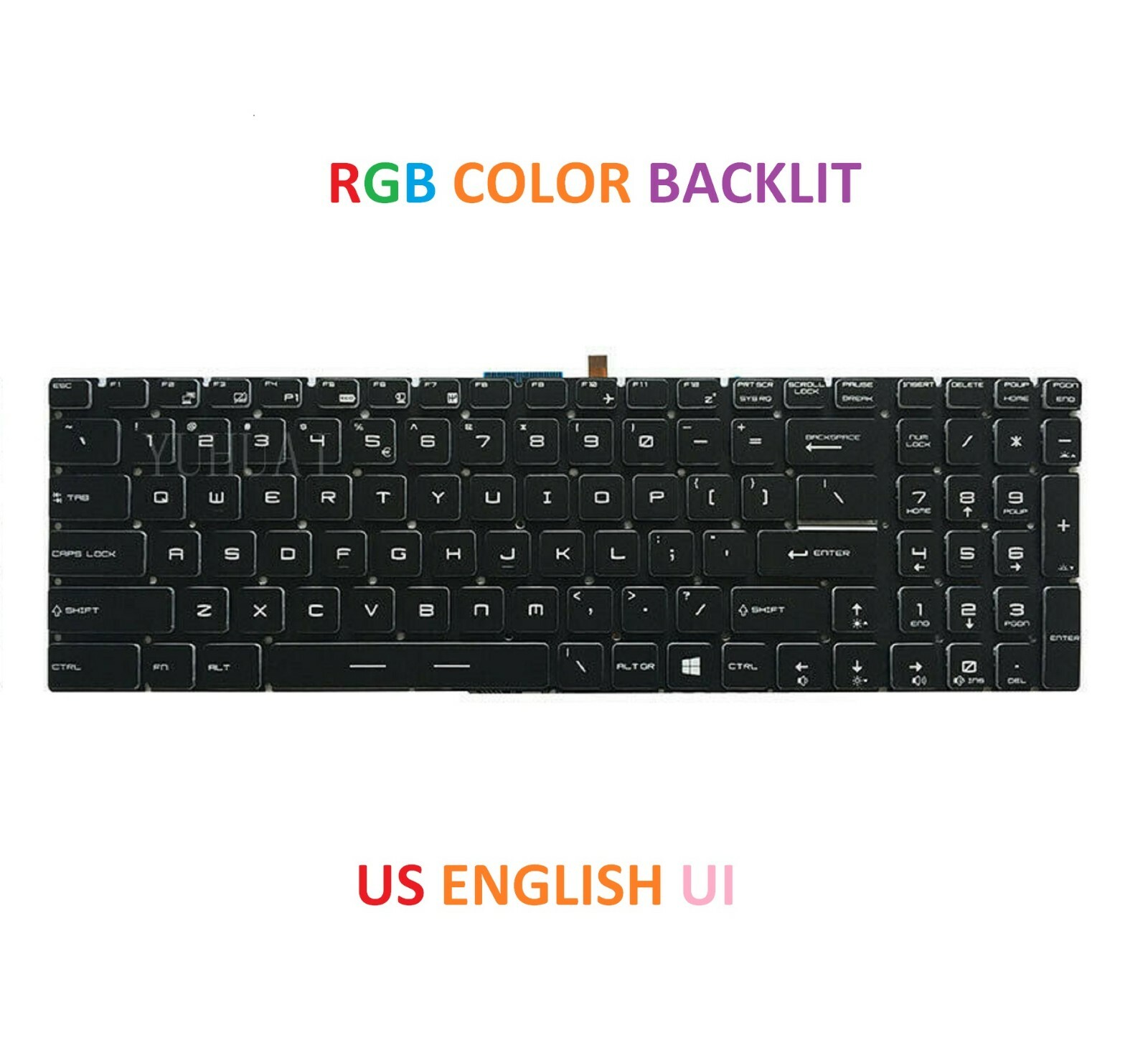 New MSI Steel GE72 2QD GE72 2QE GE72 2QF Keyboard Full Colorful Backlit US