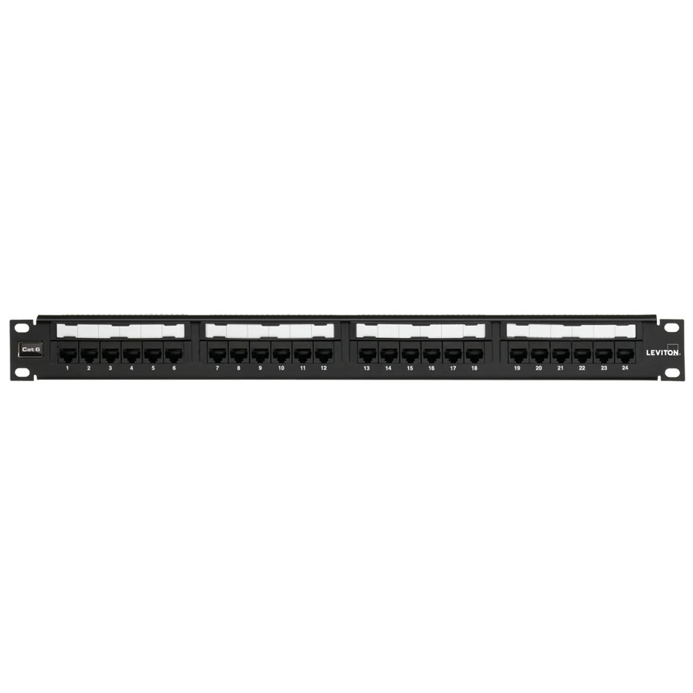 LEVITON 69586-U24 CAT6 Patch Panel 1U Plastic/Steel 24 Ports T568A/B
