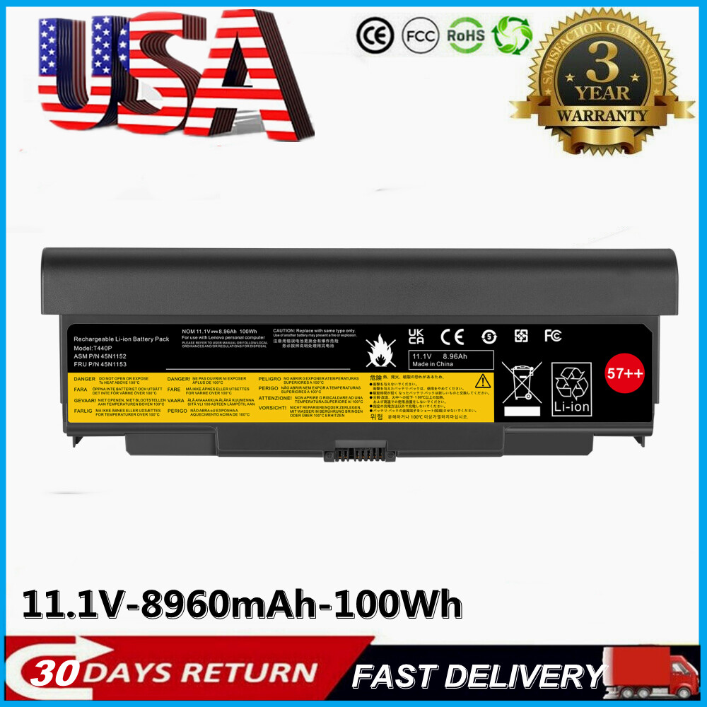 57++ Battery for Lenovo Thinkpad W540 W541 T450p T540p T440p L440 L540 45N1162