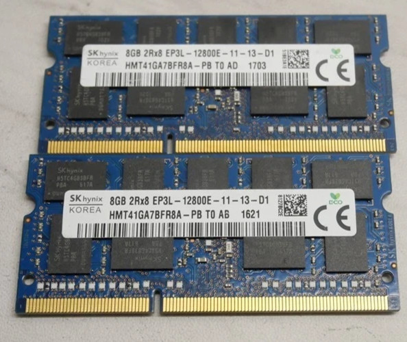 Lot of 2 8GB (16gb kit) SK HYNIX EP3L-12800E-11-13-D1 (EP3L-12800E)