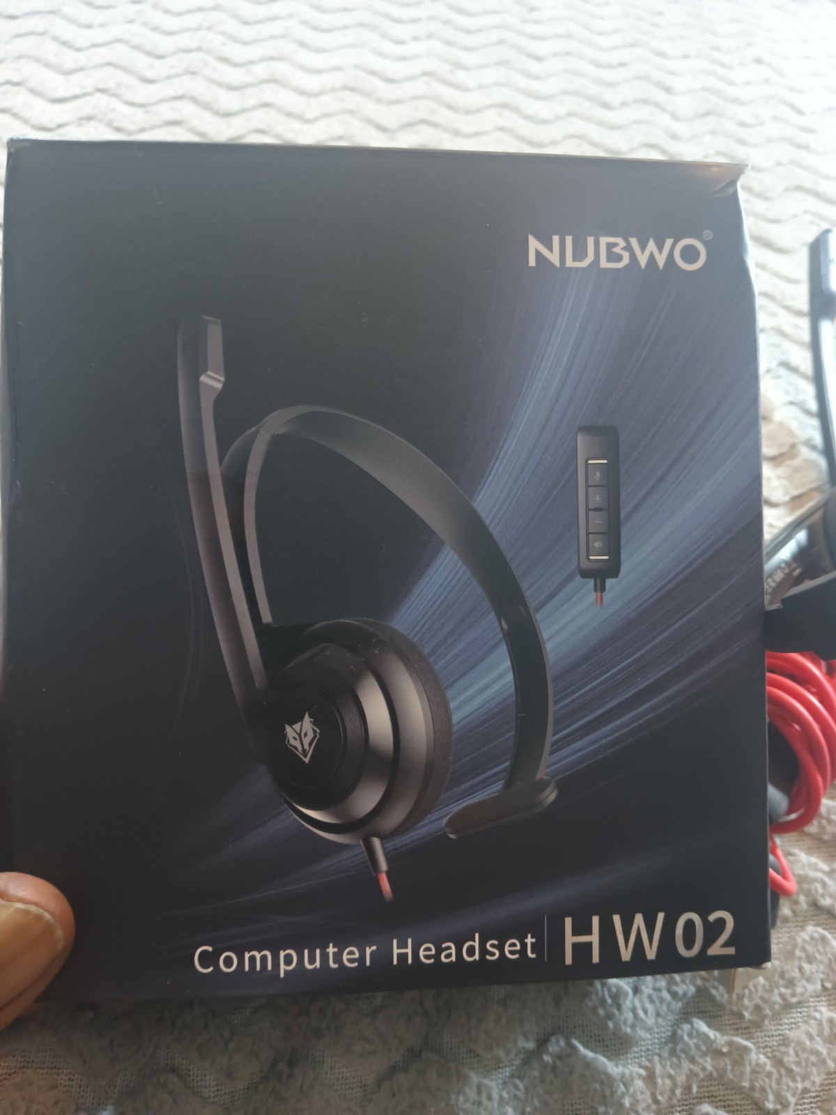 Nubwo HW03 Computer Gaming PC USB Black Red Headset With Mic