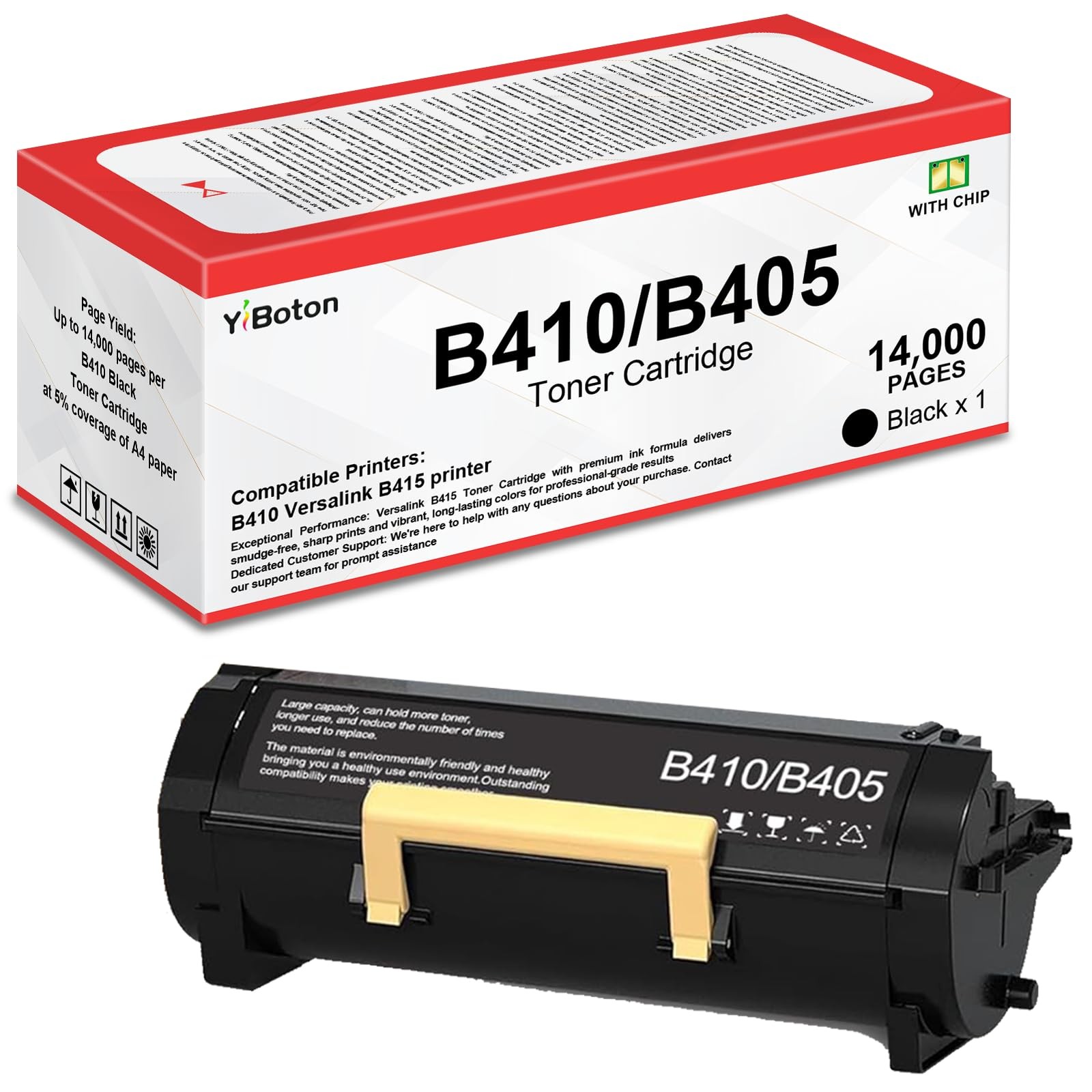 YiBoton High Yield B410 B415 006R04726 Black Toner Cartridge Medium,